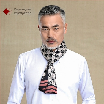 100% Mulberry Silk Ανδρικό Κασκόλ Διπλής στρώσης Μεταξωτό Κασκόλ Καρό Ανδρικό Αγγλικού Τύπου, Μεσήλικες και Ηλικιωμένοι, Λεπτό Φθινόπωρο και Χειμώνας