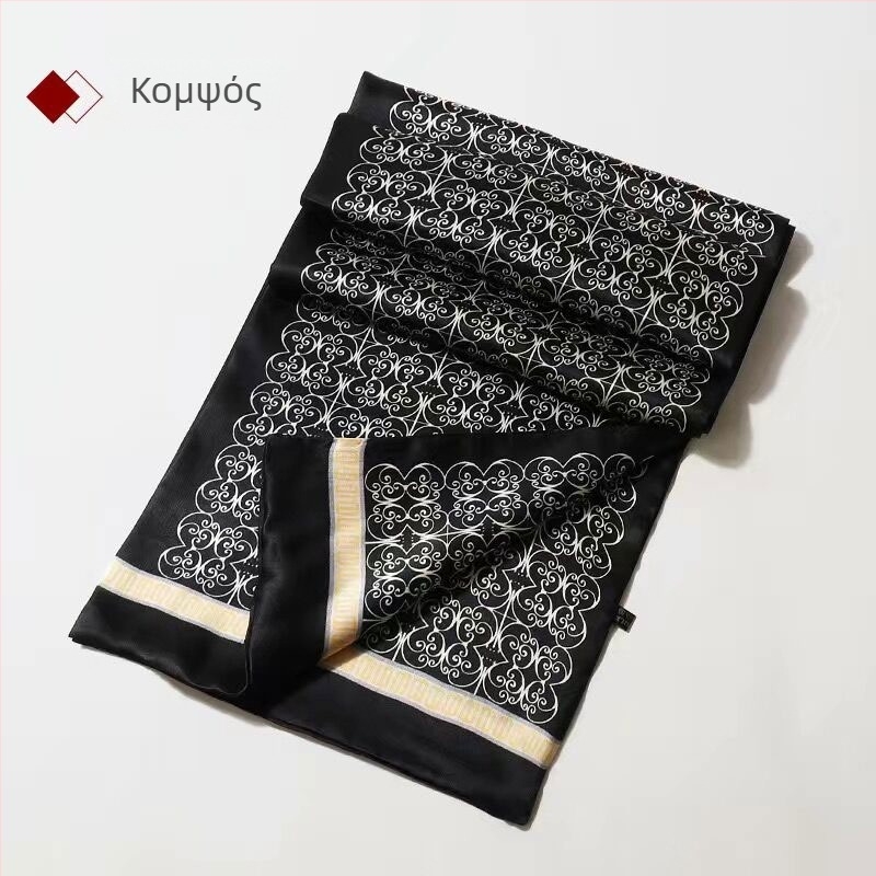 100% Mulberry Silk Ανδρικό Κασκόλ Διπλής στρώσης Μεταξωτό Κασκόλ Καρό Ανδρικό Αγγλικού Τύπου, Μεσήλικες και Ηλικιωμένοι, Λεπτό Φθινόπωρο και Χειμώνας