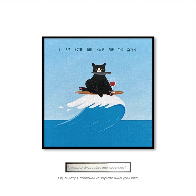 κρεμαστή τοιχογραφία σαλονιού με κινούμενα σχέδια, χαριτωμένα κινούμενα σχέδια, αστεία ins, ζώο, γάτα, παιδικό δωμάτιο, υπνοδωμάτιο, διακοσμητική τοιχογραφία