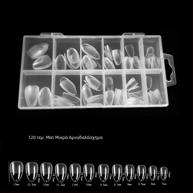 600 κομμάτια νυχιών σε κουτί, διπλωμένα, χωρίς ίχνη, αυτοκόλλητα πλήρους διάρκειας, ημι-παγωμένα, κοντό τετράγωνο, ψεύτικο μπάλωμα νυχιών μπαλέτου