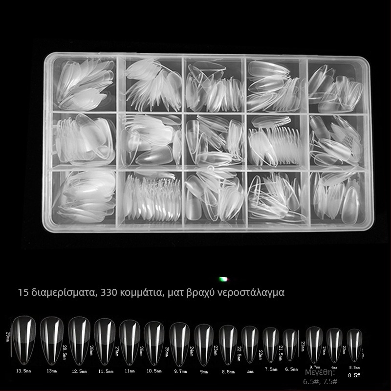 600 κομμάτια νυχιών σε κουτί, διπλωμένα, χωρίς ίχνη, αυτοκόλλητα πλήρους διάρκειας, ημι-παγωμένα, κοντό τετράγωνο, ψεύτικο μπάλωμα νυχιών μπαλέτου