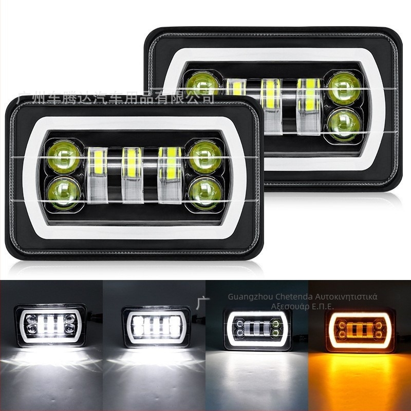 LED φως εργασίας αυτοκινήτων και φορτηγών με διχρωματικό Angel Eye DRL και σήμανση στροφής, 55W, 9-36V, 80000 lm, 50000 h, 7 LED