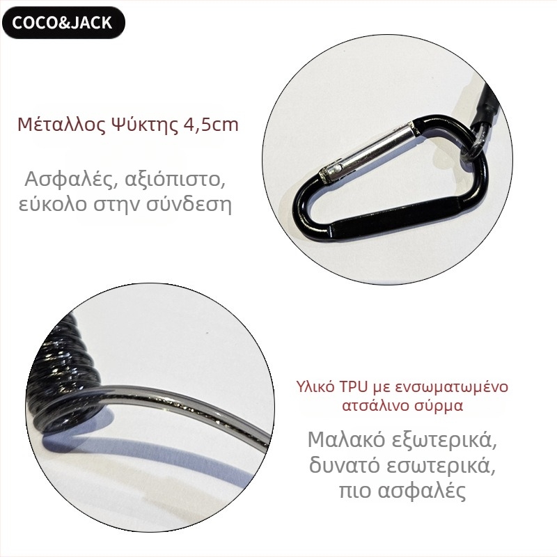 Κορδόνι για κινητό τηλέφωνο - κατασκευή από TPU σωλήνα + χάλυνα σύρμα, σχοινί από σιλικόνη, μεταλλική αγκράφα, Unisex, Διαθέσιμη προσαρμογή