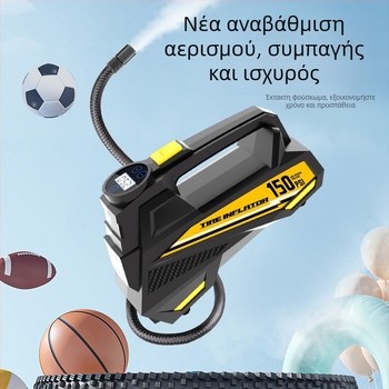 Φουσκωτήρας ελαστικών αυτοκινήτου με ψηφιακή οθόνη και φωτισμό — DC12V, 100W, 35 L/min, 3 m καλώδιο, μονόκυλινδρος