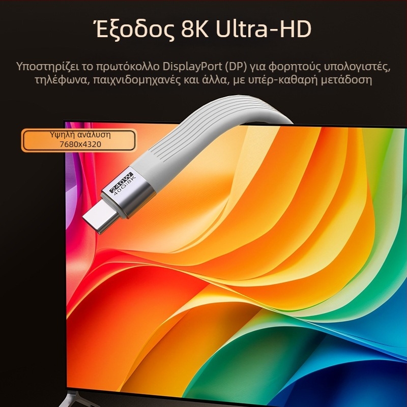 Καλώδιο USB-C PD240W με γρήγορη φόρτιση, Διασύνδεση USB-C, Υλικό: Αλουμινένιο κράμα + TPE + FPC