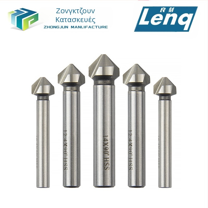 Τριπλό μαχαίρι διαμόρφωσης γωνίας από ανοξείδωτο ατσάλι, 90° γωνία, εξομάλυνση γρέζων και διάνοιξη οπών