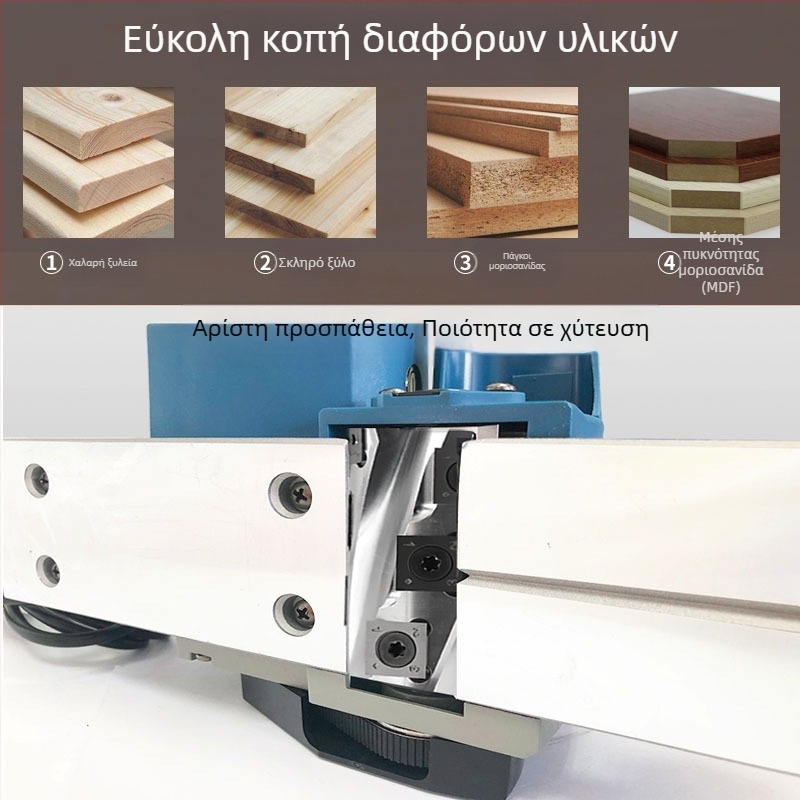 Ηλεκτρικός πλανερ για ξύλο με αποσπώμενο σπειροειδή μαχαίρι, προφίλ και τετραπλής όψης κοπή (Xin Yangcheng; εργαλεία ξυλουργικής μηχανών; κράμα μολυβδενίου ατσάλι)