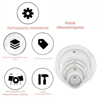 Διπλού στρώματος κεφαλή τύμπανου από λαδωμένο δέρμα, SGTJSGRX – κεφαλή τύμπανου για δυτικά κρουστά