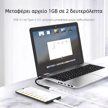 USB-A αρσενικό προς USB-C θηλυκό, επεκτινόμενο καλώδιο μεταφοράς δεδομένων, Type-C διεπαφή, πλεκτό καλώδιο, γρήγορη φόρτιση