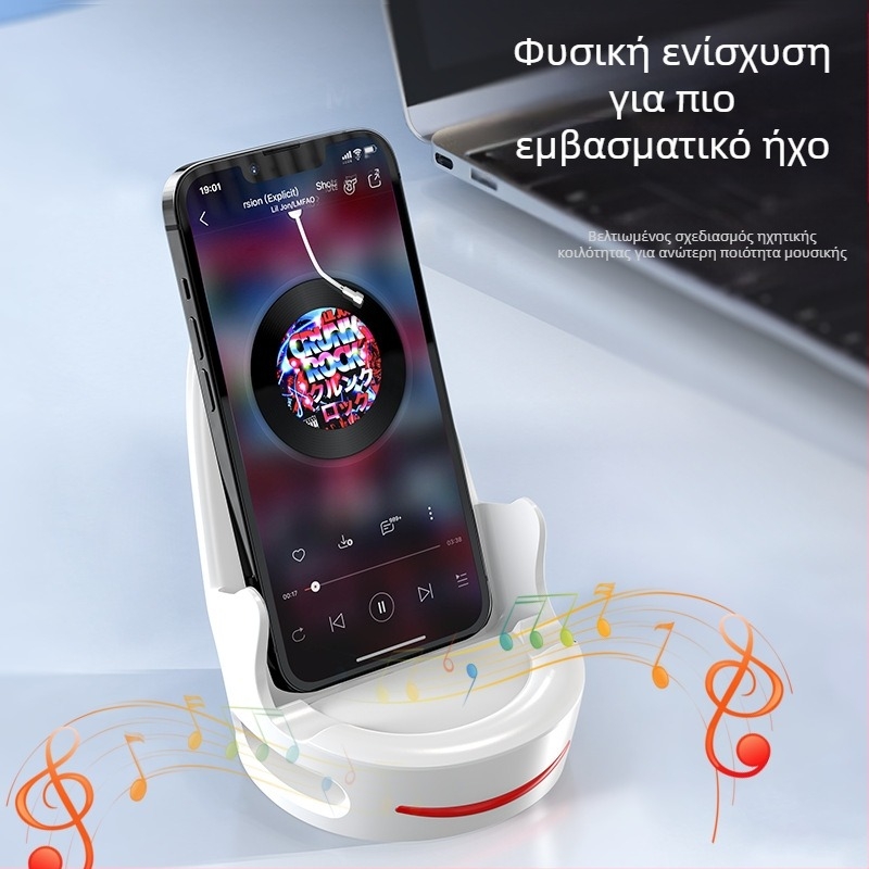 Ασύρματο στήριγμα φόρτισης κινητών με μαγνητικό δέκτη 15W — επιτραπέζιο στηρίγμα για κάθετη ή οριζόντια χρήση