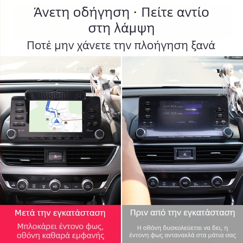 Αντηλιακό σκιάστρο οθόνης πλοήγησης αυτοκινήτου, ABS υλικό, μοντέλο 133, μάρκα Runner