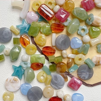 DIY κιτ για κοσμήματα με ακρυλικά χάντρες – ανάμεικτές χάντρες για βραχιόλια και αλυσίδες τηλεφώνου, 100 g