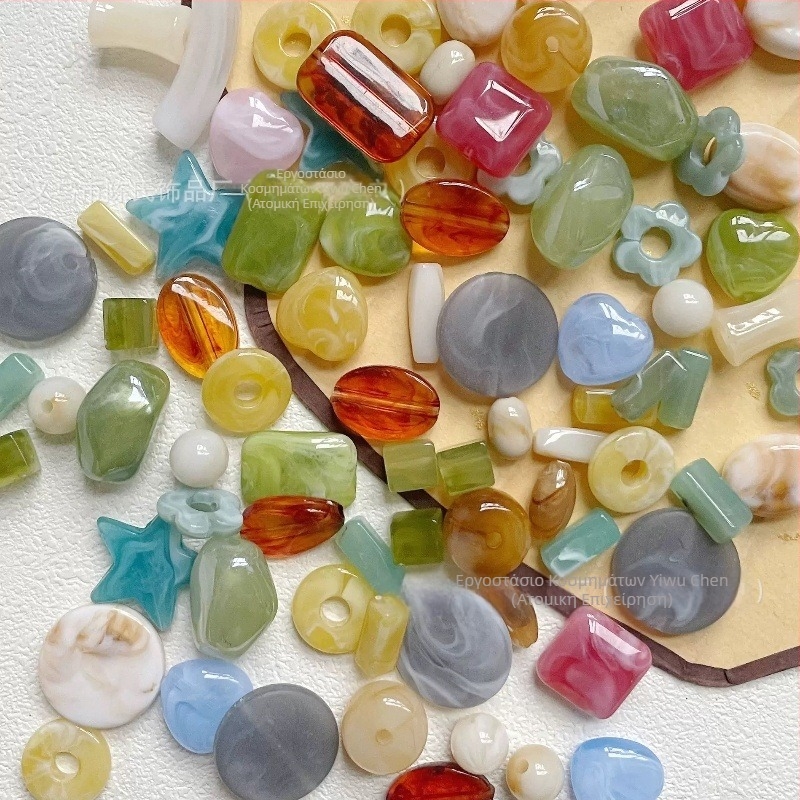 DIY κιτ για κοσμήματα με ακρυλικά χάντρες – ανάμεικτές χάντρες για βραχιόλια και αλυσίδες τηλεφώνου, 100 g