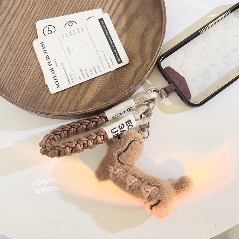 Pamia γυναικείος λάνιαρντ κινητού με κρεμαστό dachshund και φιόγκο, νάιλον κορδόνι, πλαστική πόρπη