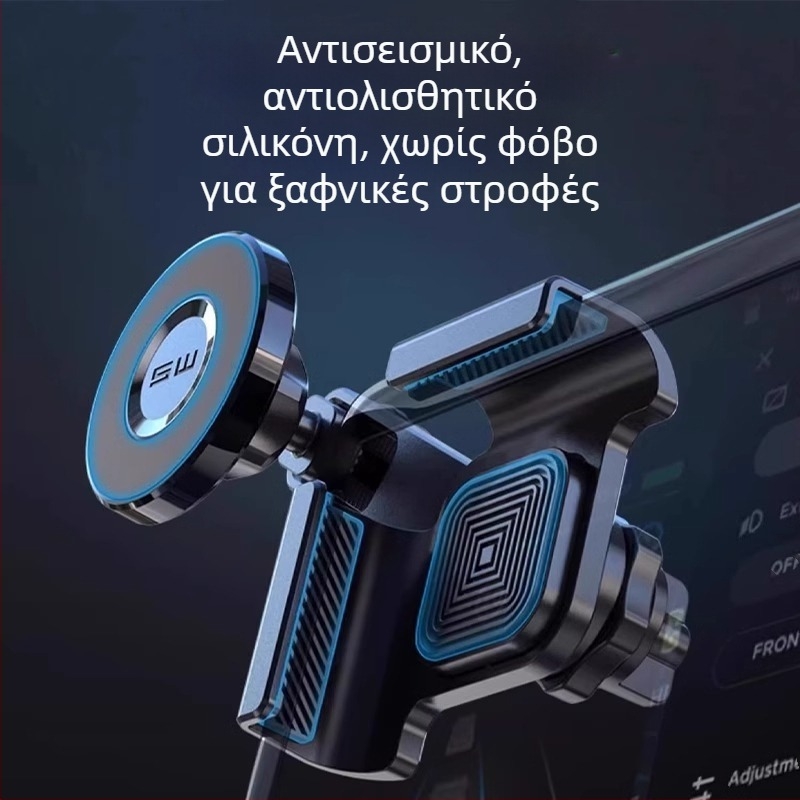 Tesla Model Y μαγνητική βάση τηλεφώνου αυτοκινήτου με αιωρούμενη οθόνη, snap-on τοποθέτηση, 10W ασύρματη φόρτιση