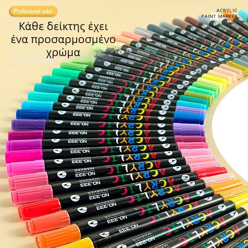 Ακρυλικός μαρκαδόρος με διπλό άκρο, αδιάβροχος, μαλακή άκρη για γκράφιτι