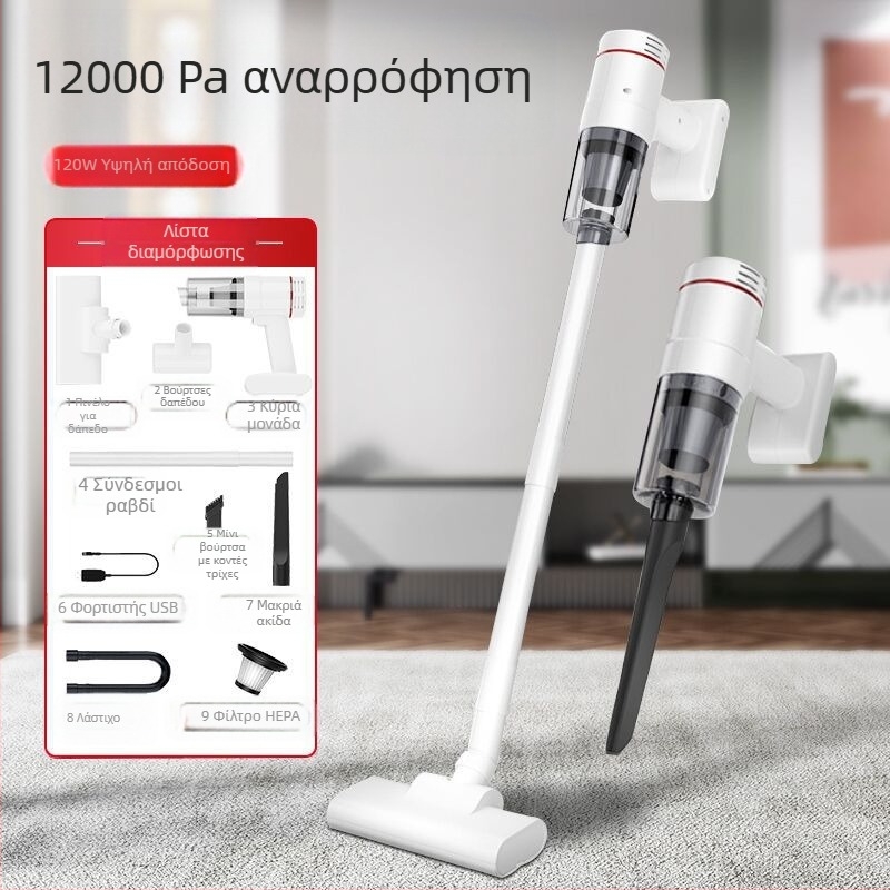 Φορητή σκούπα αυτοκινήτου με αναρρόφηση 10000 Pa, ισχύ 120 W, επαναφορτιζόμενη χωρίς καλώδιο