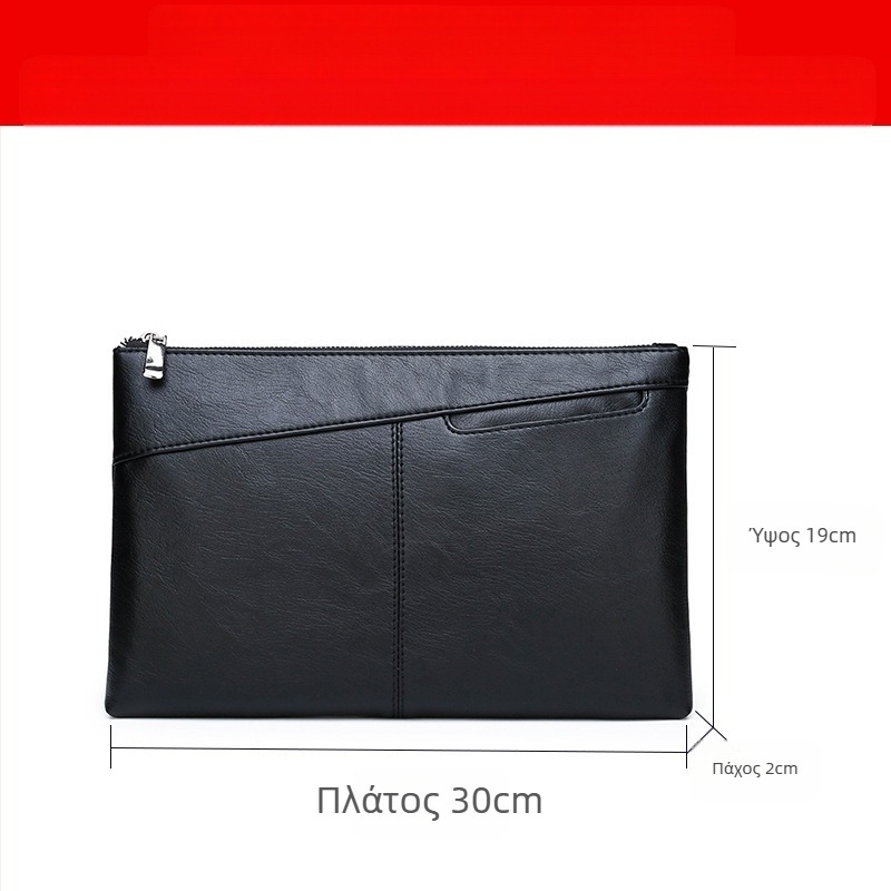 Ανδρικός φάκελος από PU δέρμα σε σχήμα φακέλου, με φερμουάρ, Αντι-κλοπή, μαλακή επιφάνεια, συμβατός με tablet 10 ιντσών