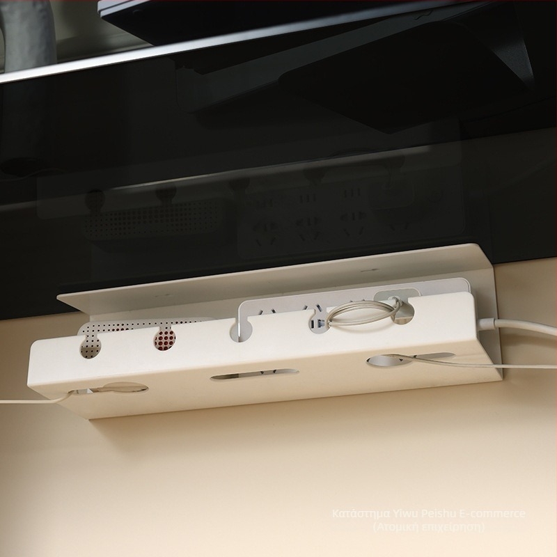 Διαχειριστής καλωδίων κάτω από το γραφείο – κουτί με σχισμή για καλώδια, οργάνωση καλωδίων, εγκατάσταση χωρίς διάτρηση