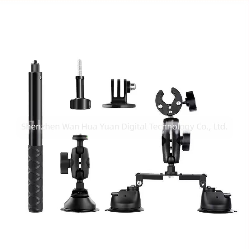 Βάση αυτοκινήτου με βεντούζα και selfie stick για Insta360 X3, GoPro και DJI Action — τρίτη προοπτική λήψη