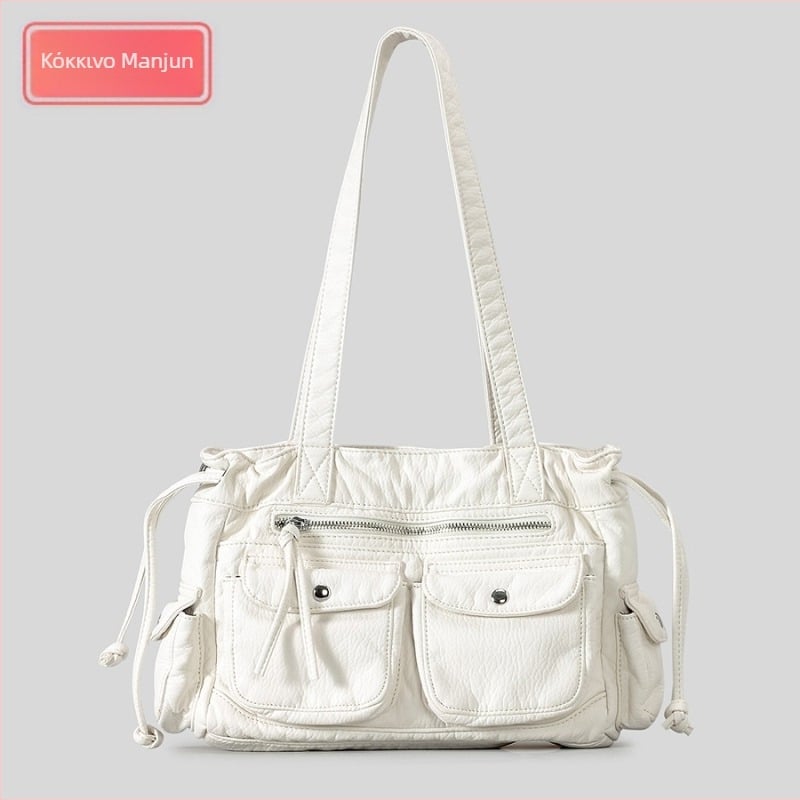 Τσαντάκι μασχάλης PU, οριζόντια τετράγωνη μορφή, κλείσιμο με ταινία, εσωτερική θήκη για κινητό, με εσωτερικό στρώμα