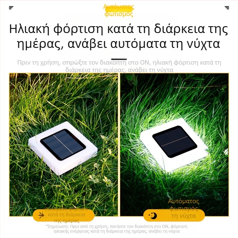 Ηλιακός αδιάβροχος υπόγειος φωτισμός κήπου LED για εξωτερικούς χώρους