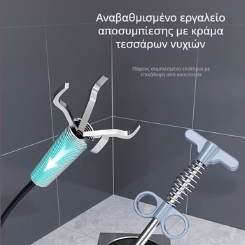 Αποσυμπιεστής τουαλέτας με τετραπλό μηχανισμό – οικιακό εργαλείο αποχέτευσης, κατασκευή PP + ανοξείδωτος χάλυβας (τετραπλό μηχανισμό; για οικιακούς σωλήνες; κυκλοφόρησε φθινόπωρο 2022)