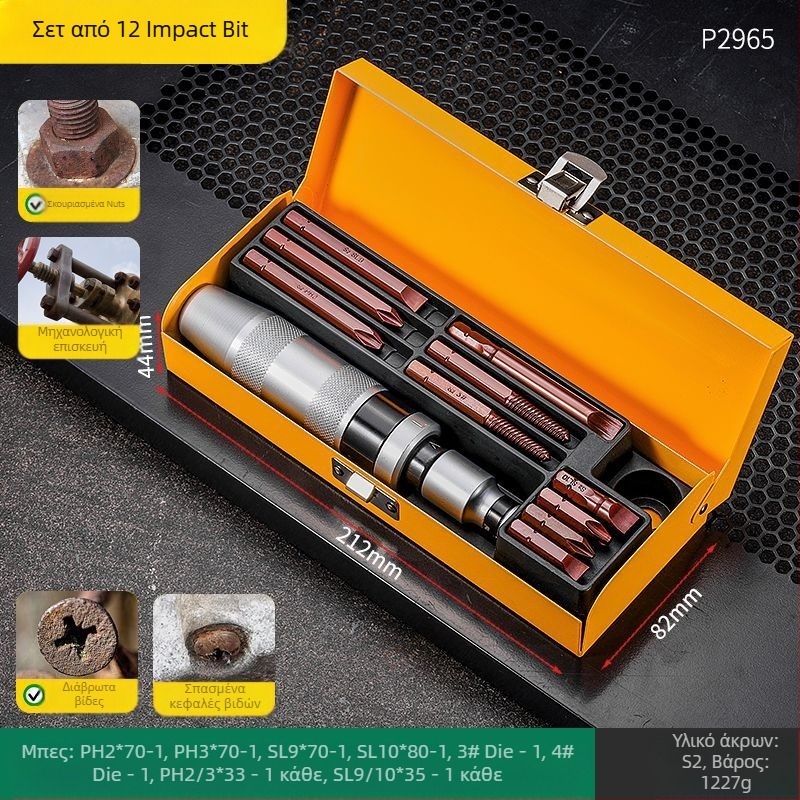 San kun κατσαβίδι αντίκτυπου από ανθρακούχο χάλυβα – πολυλειτουργικό, καθολικό εργαλείο αφαίρεσης σκουριάς