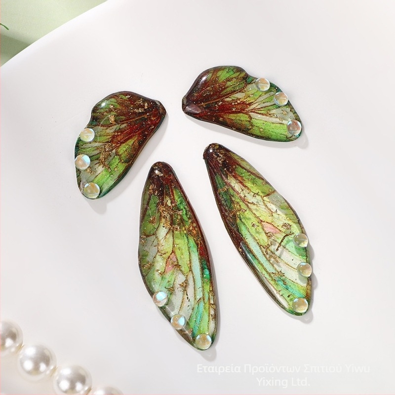 Σκουλαρίκια με φτερά πεταλούδας - εποξική ρητίνη, υφή μοτίβου, καλοκαίρι 2024