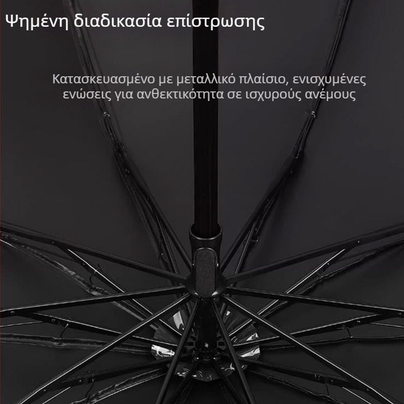 Ruoyu ομπρέλα ήλιου με 10 μεταλλικές ραβδές, UPF>50, ύφασμα 190T με επίστρωση βινυλίου, χειροκίνητο άνοιγμα/κλείσιμο, πτυσσόμενη