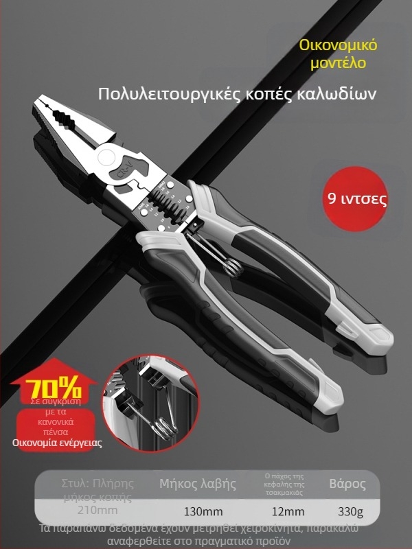 Πένσες με κλειδαριά για ηλεκτρολόγους, πολυλειτουργικές, βιομηχανικού επιπέδου σετ