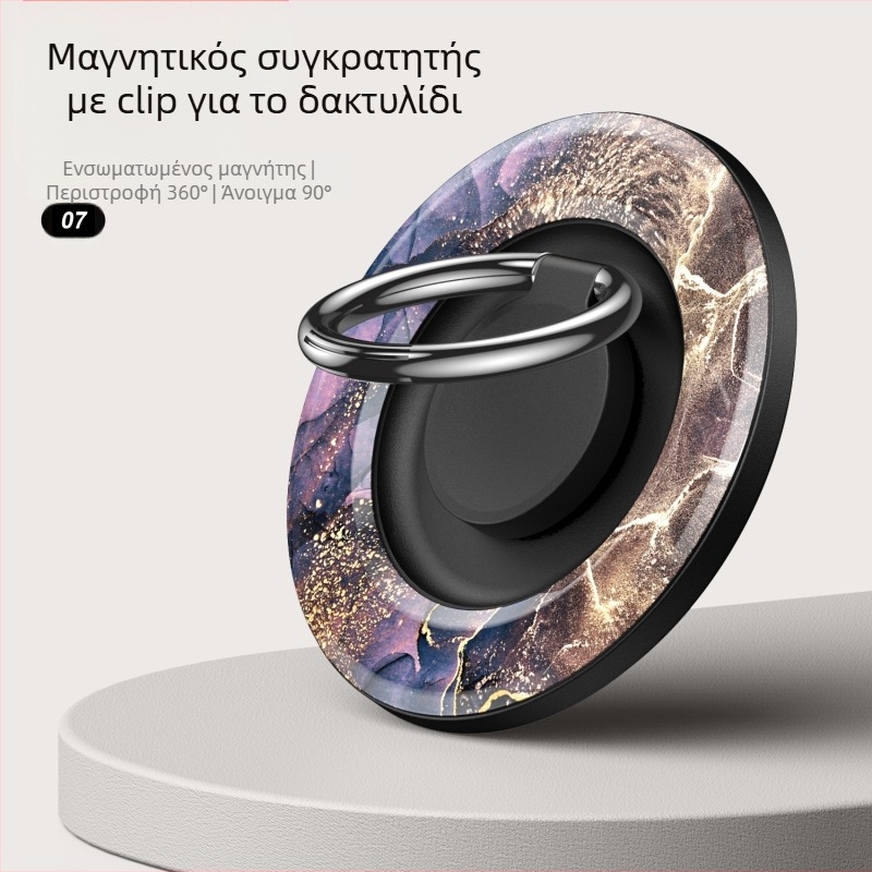 MagSafe-συμβατό μαγνητικό δαχτυλίδι για κινητό με περιστρεφόμενη βάση γραφείου, κατασκευή από μέταλλο και πλαστικό, δυνατότητα παραμετροποίησης