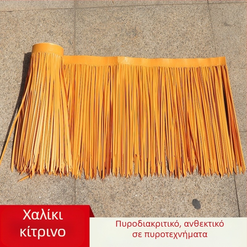 Οροφή από συνθετικά κεραμίδια άχυρου από μαλακό PVC για εξωτερική διακόσμηση πάρτι Χαβάης, προσαρμόσιμη, μορφοποίηση με θερμή τήξη σε ένα κομμάτι, σε διαφανή PP σακούλα