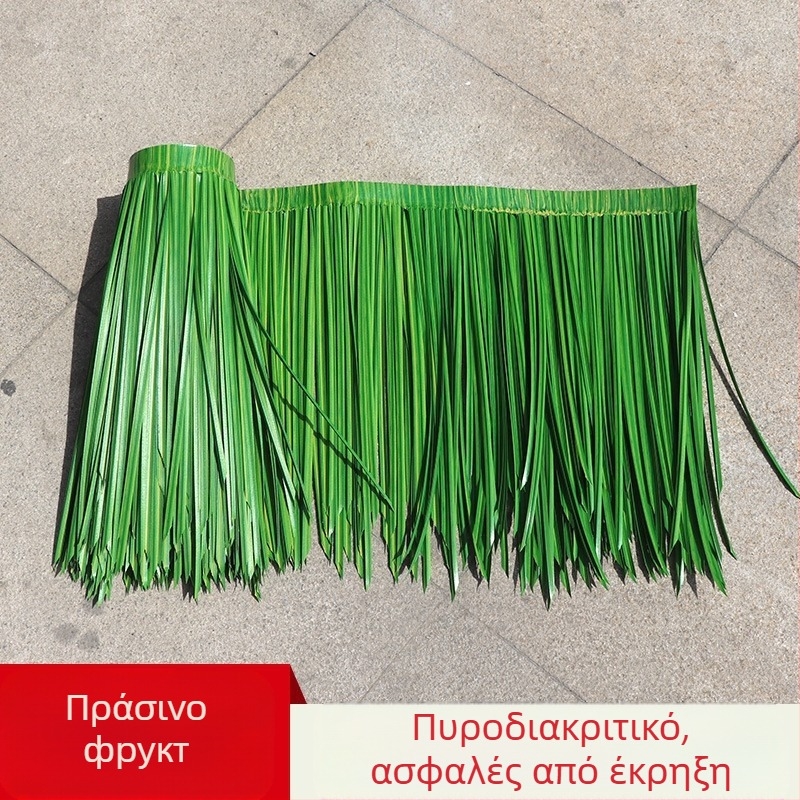 Οροφή από συνθετικά κεραμίδια άχυρου από μαλακό PVC για εξωτερική διακόσμηση πάρτι Χαβάης, προσαρμόσιμη, μορφοποίηση με θερμή τήξη σε ένα κομμάτι, σε διαφανή PP σακούλα