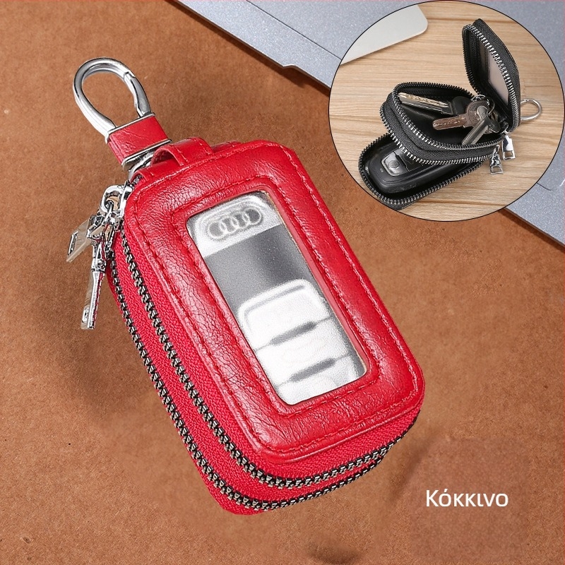 Unisex PU τσάντα κλειδιών με διπλό φερμουάρ, σχέδιο ζώνης μέσης, αστικός μινιμαλισμός, Χειμώνας 2023