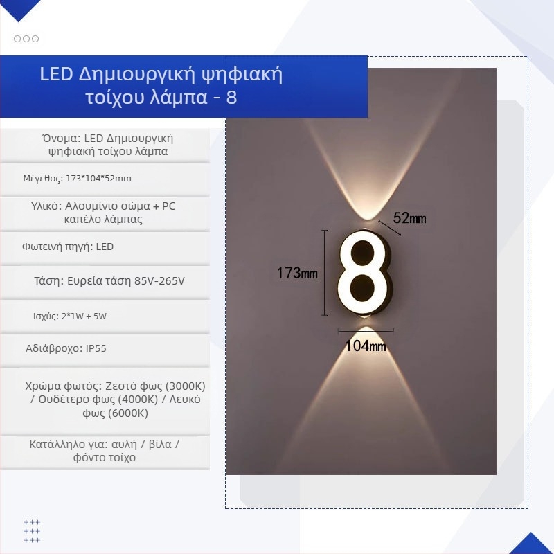 KAKAXI LED τοίχου λαμπτήρας — αλουμινένιο σώμα, PC σκιά, 220V, CE πιστοποιημένο