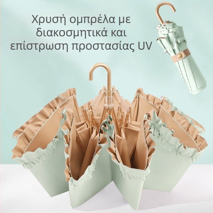 Πτυσσόμενη ομπρέλα με 8 ραβδές, UPF >50, ύφασμα 190T αντίκτυπου, στύλος από κράμα