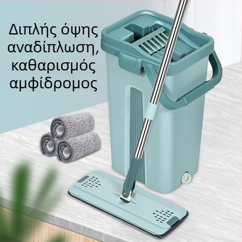 Επίπεδη σφουγγαρίστρα Thai shide — μικροϊνες, ατσάλινο εξάρτημα από ανοξείδωτο χάλυβα, αποξήρανση 50–60%, Velcro τύπος για σκόνη