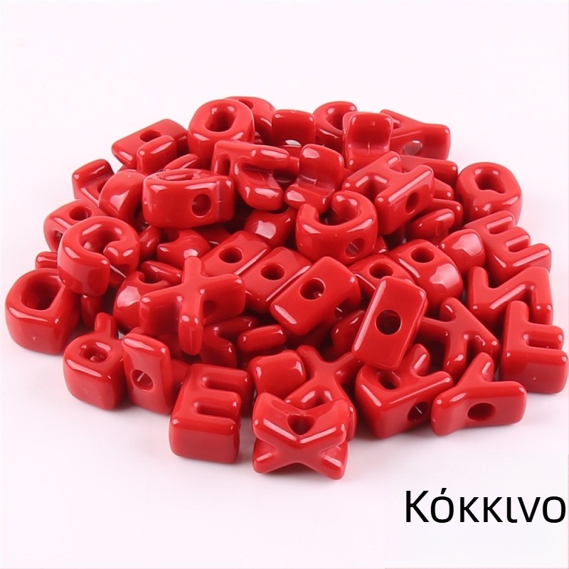 Χάντρες με μεγάλες τρύπες – Ακρυλικές χάντρες με γράμματα του αγγλικού αλφαβήτου, DIY εξαρτήματα κοσμημάτων, φινίρισμα βαφής για ψήσιμο, μοντέρνο στυλ, τοτέμ μοτίβο