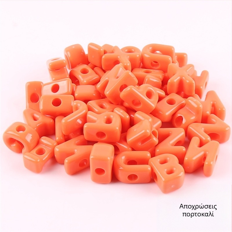 Χάντρες με μεγάλες τρύπες – Ακρυλικές χάντρες με γράμματα του αγγλικού αλφαβήτου, DIY εξαρτήματα κοσμημάτων, φινίρισμα βαφής για ψήσιμο, μοντέρνο στυλ, τοτέμ μοτίβο