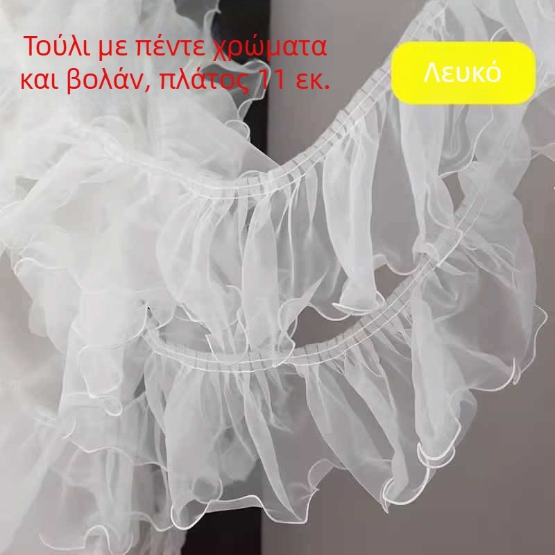 Διαφανής δαντέλα με εξάγωνο πλέγμα, νήμα πολυεστέρα, μεγάλο κυματιστό σχέδιο, για χειροτεχνίες