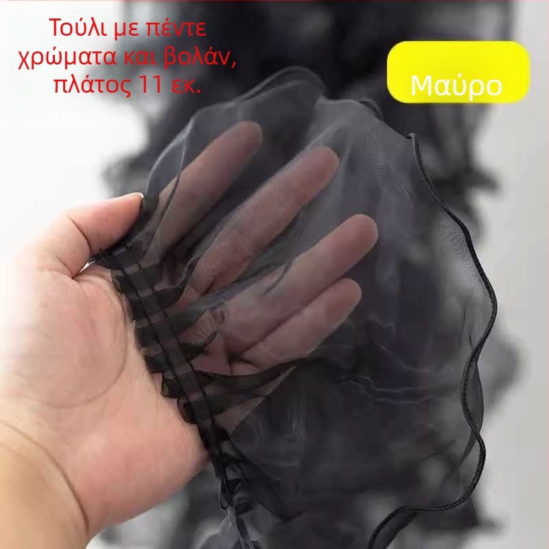 Διαφανής δαντέλα με εξάγωνο πλέγμα, νήμα πολυεστέρα, μεγάλο κυματιστό σχέδιο, για χειροτεχνίες