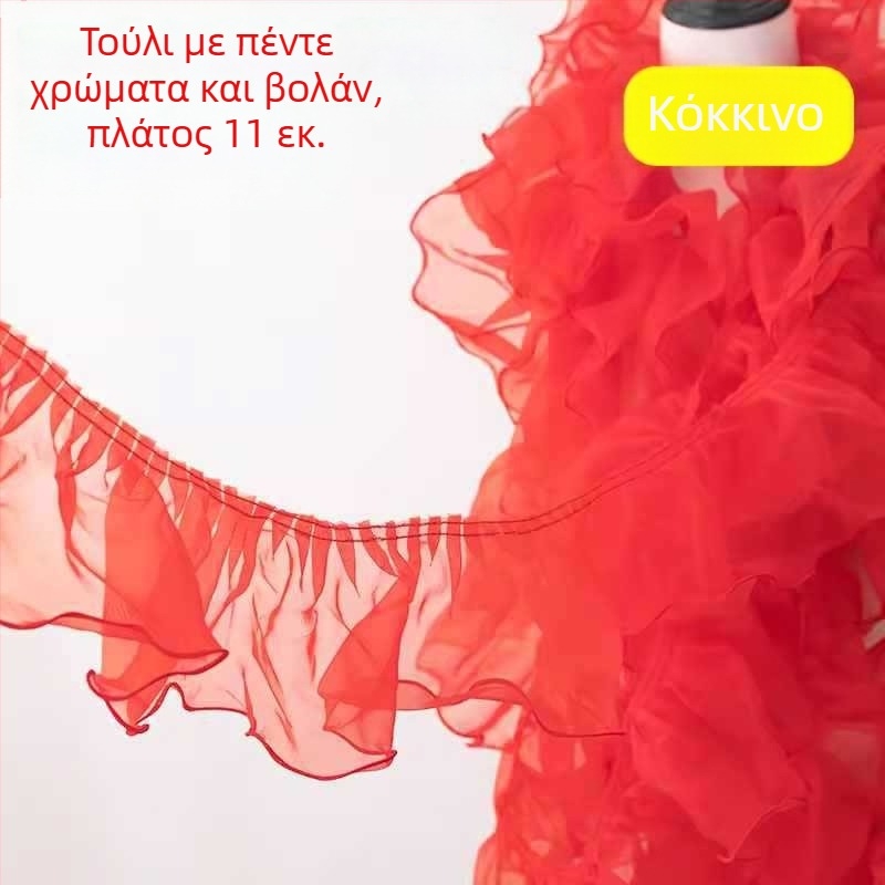 Διαφανής δαντέλα με εξάγωνο πλέγμα, νήμα πολυεστέρα, μεγάλο κυματιστό σχέδιο, για χειροτεχνίες