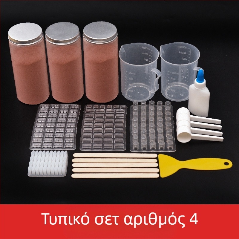 Σετ εργαλείων για επιφάνεια άμμου με καλούπια μοντέλων για μικροτούβλα; μη ηλεκτρικό, μονολειτουργικό, κατάλληλο για ηλικίες 0–3 ετών