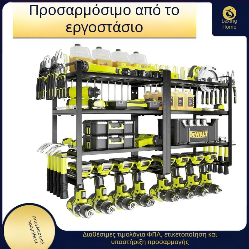 Μεταλλικό κινητό ράφι αποθήκευσης εργαλείων με ρόδες, 3 επίπεδα, βάση στο δάπεδο, σετ 2 τεμαχίων