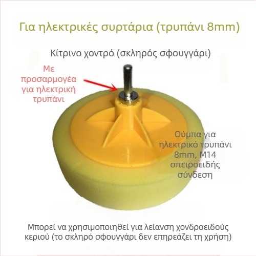Σετ γυαλίσματος αυτοκινήτου 6 ιντσών με σφουγγαρικούς τροχούς και δίσκους για επάλειψη κεριού και γυάλισμα — Μάρκα: Other; Τύπος: Other; Πεδίο εφαρμογής: Other; Σειρά: Other