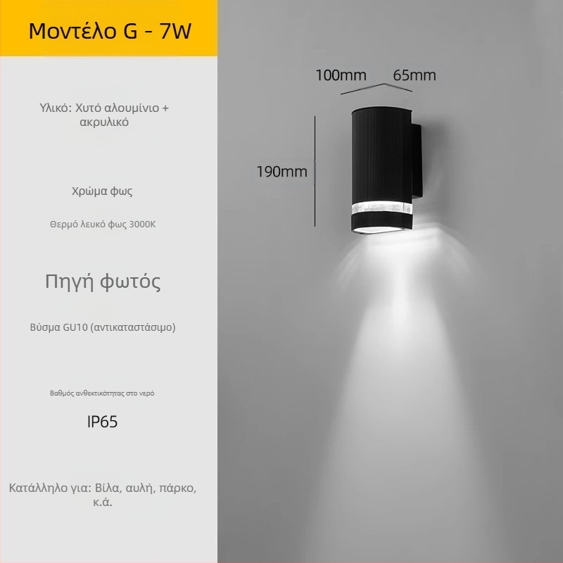 Εξωτερικός τοίχικός LED λαμπτήρας – αδιάβροχος, ABS σκιά, αλουμινένιο περίβλημα, χαμηλή τάση ≤36V, τετράγωνος λαμπτήρας τοίχου για βίλα/είσοδο