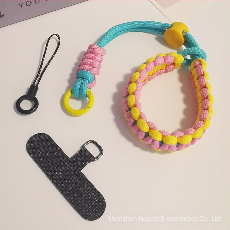 Λουρί τηλεφώνου για τον καρπό, ρυθμιζόμενος πλεκτός νάιλον, χειροποίητο, unisex, μεταλλική αγκράφα, Zhenge