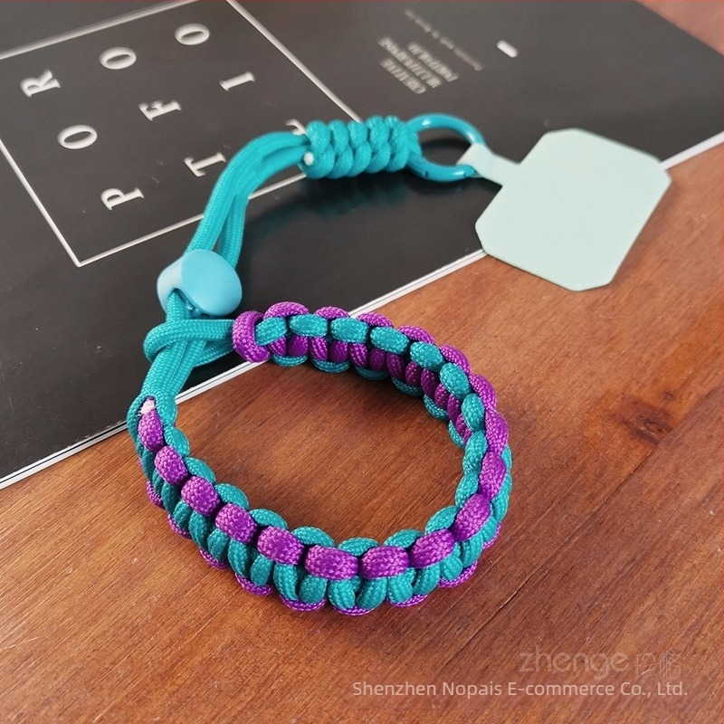 Λουρί τηλεφώνου για τον καρπό, ρυθμιζόμενος πλεκτός νάιλον, χειροποίητο, unisex, μεταλλική αγκράφα, Zhenge