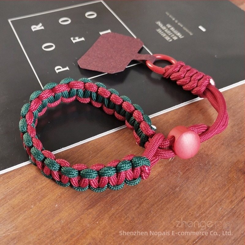 Λουρί τηλεφώνου για τον καρπό, ρυθμιζόμενος πλεκτός νάιλον, χειροποίητο, unisex, μεταλλική αγκράφα, Zhenge